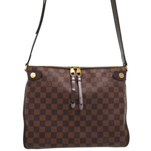 Louis Vuitton Damier Duomo Hobo Shoulder Bag Canvas Ebene Brown Leather